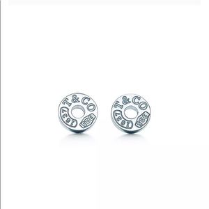 Brand new tiffany circle earrings.  Box never opened with bow still intact